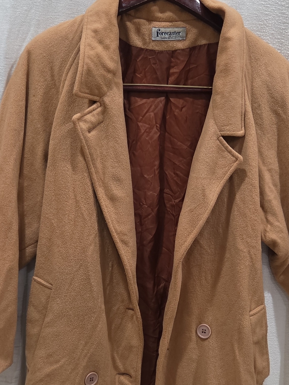 Womens FORECASTER Tan Wool-Blend Overcoat